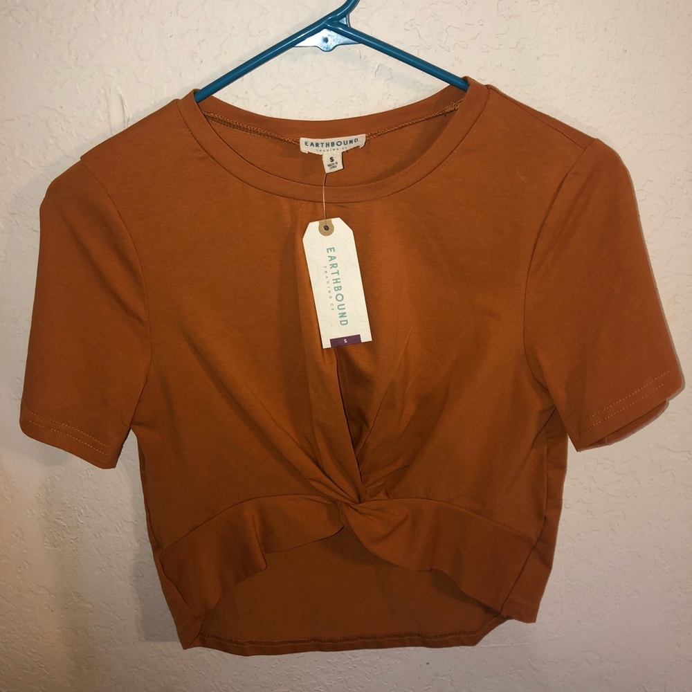 Orange crop top